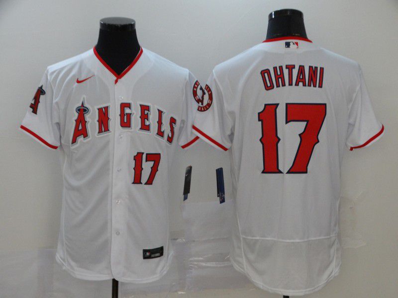Men Los Angeles Angels #17 Ohtani White Nike Elite MLB Jerseys